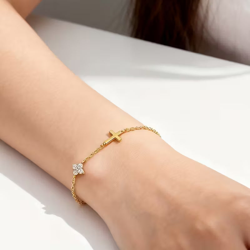 Minimalist Cross Stainless Steel Bracelet