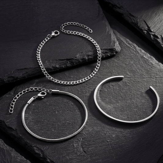 The Sovereign Stack Bracelet Set (3 Piece Men’s Bracelet Set)