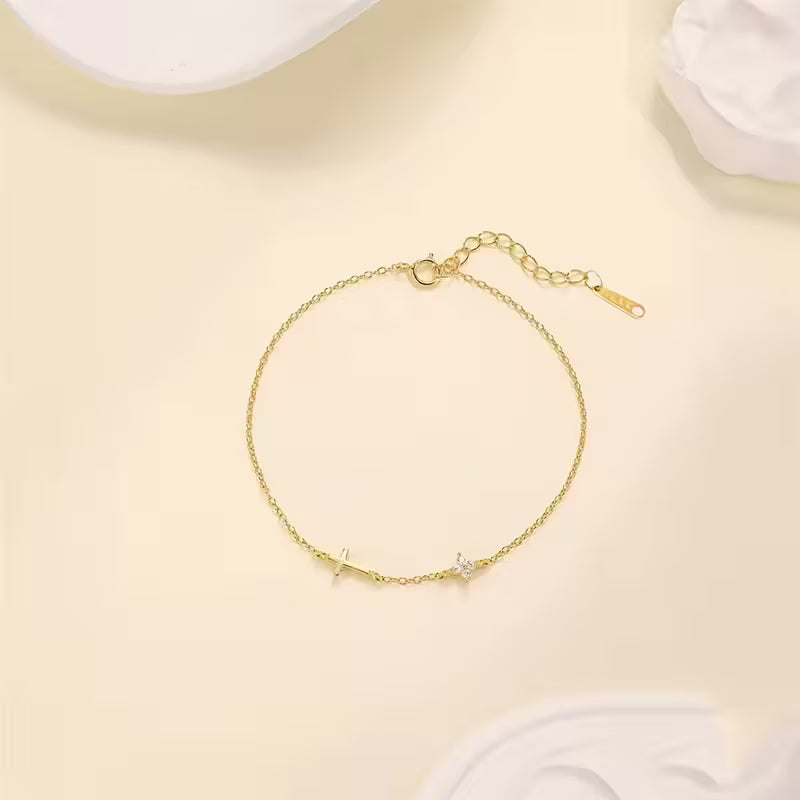 Minimalist Cross Stainless Steel Bracelet