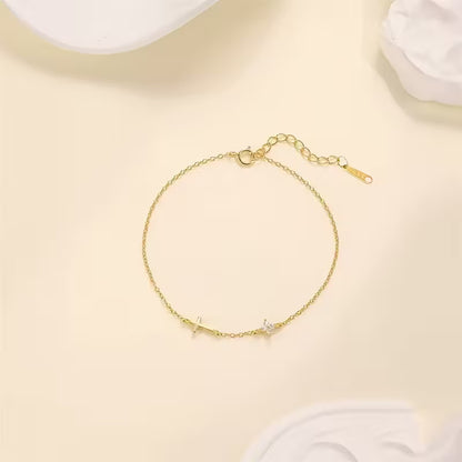 Minimalist Cross Stainless Steel Bracelet