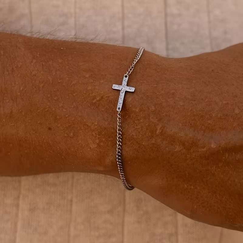 Men’s 304 Stainless Steel Minimalist Cross Bracelet