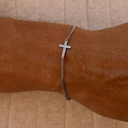 Men’s 304 Stainless Steel Minimalist Cross Bracelet