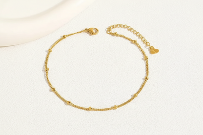 Golden Whisper Beaded Anklet