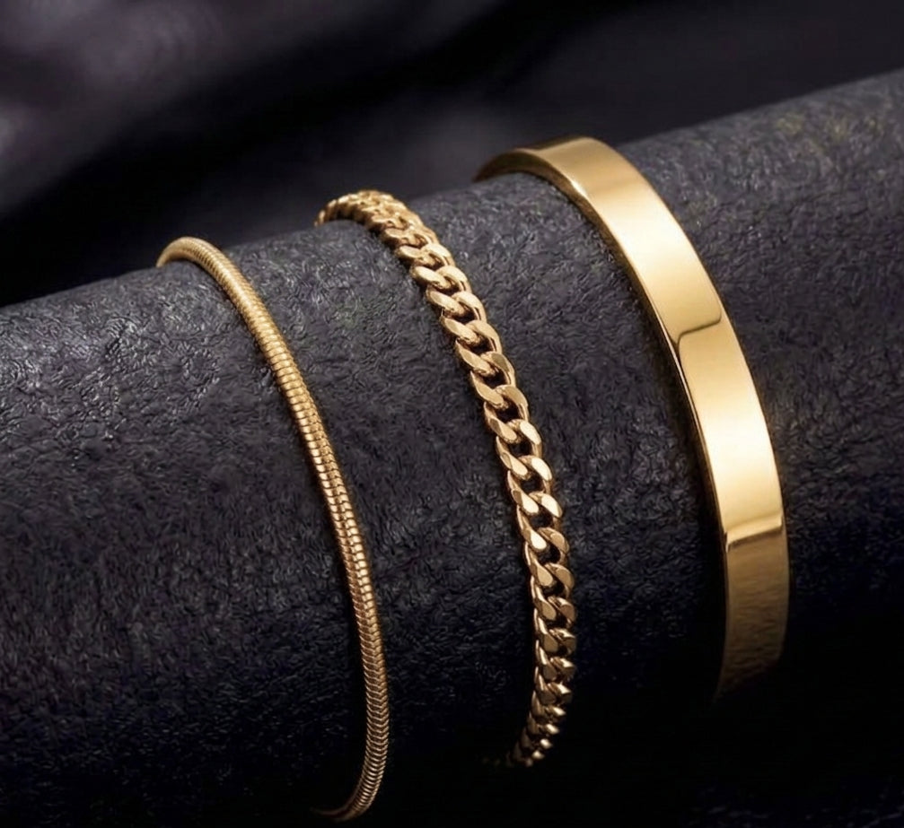 The Sovereign Stack Bracelet Set (3 Piece Men’s Bracelet Set)