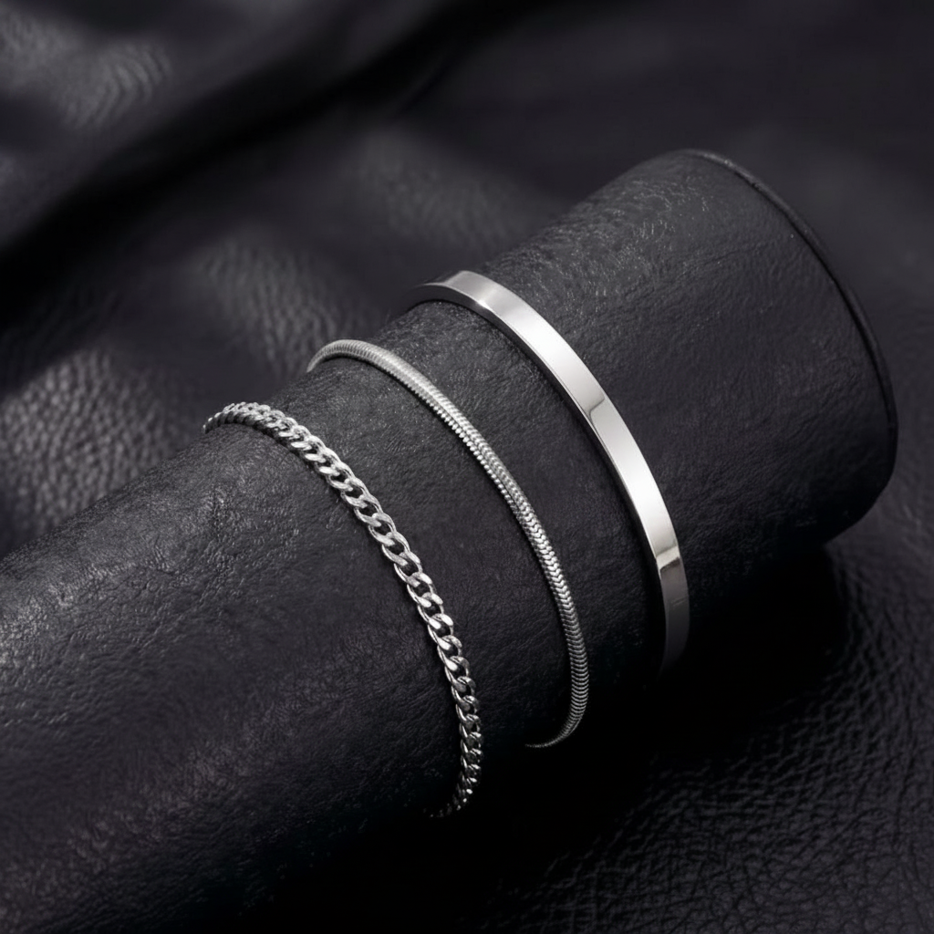 The Sovereign Stack Bracelet Set (3 Piece Men’s Bracelet Set)