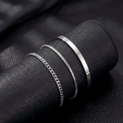 The Sovereign Stack Bracelet Set (3 Piece Men’s Bracelet Set)