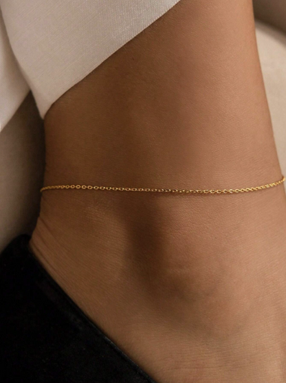 Golden Glow Layered Anklet Set (2 Piece)