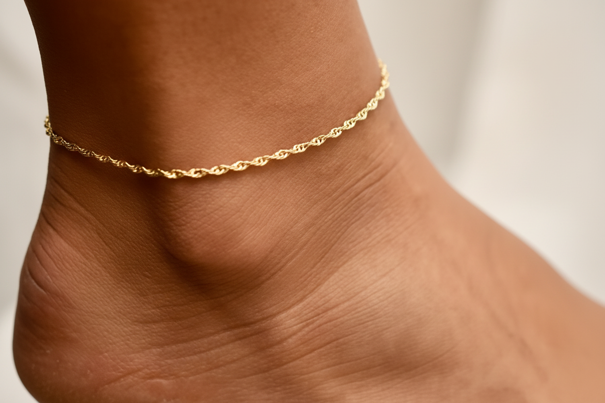 Dual Layer Twist Luxe Anklet