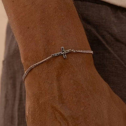 Men’s 304 Stainless Steel Minimalist Cross Bracelet