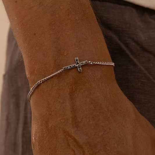Men’s 304 Stainless Steel Minimalist Cross Bracelet