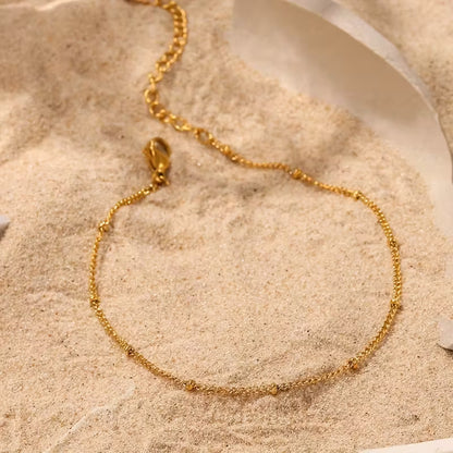 Golden Whisper Beaded Anklet