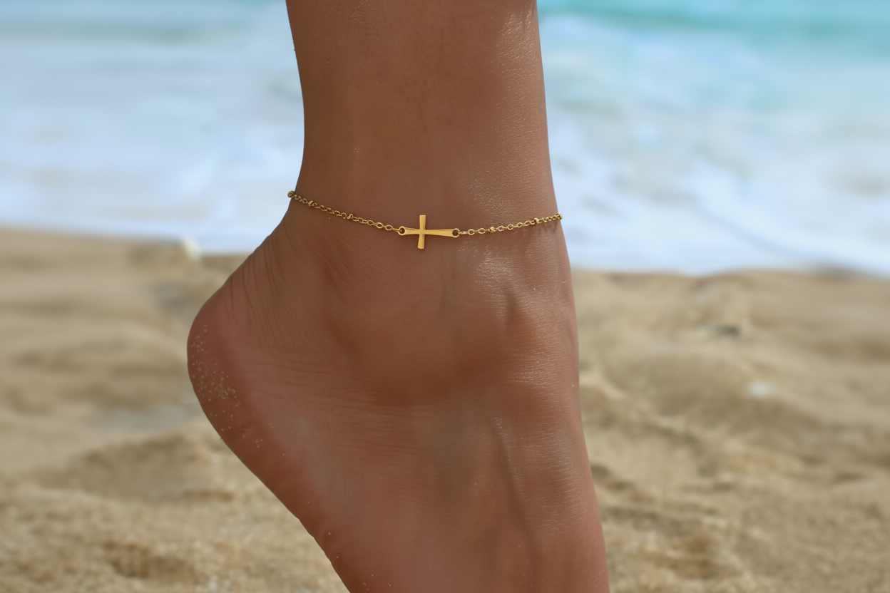 Grace Cross Anklet