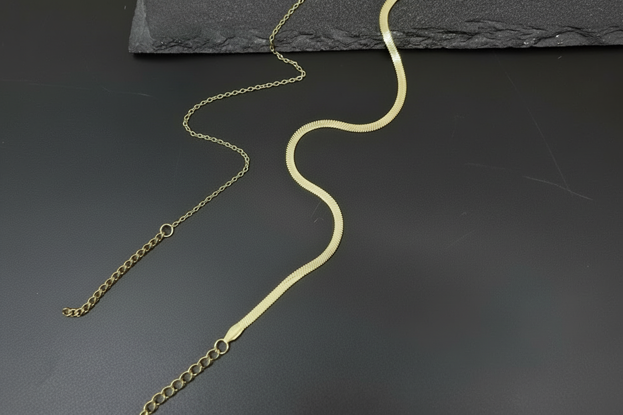 Golden Glow Layered Anklet Set (2 Piece)