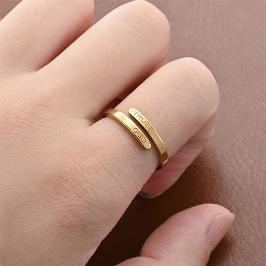 Unshaken Faith Engraved Ring